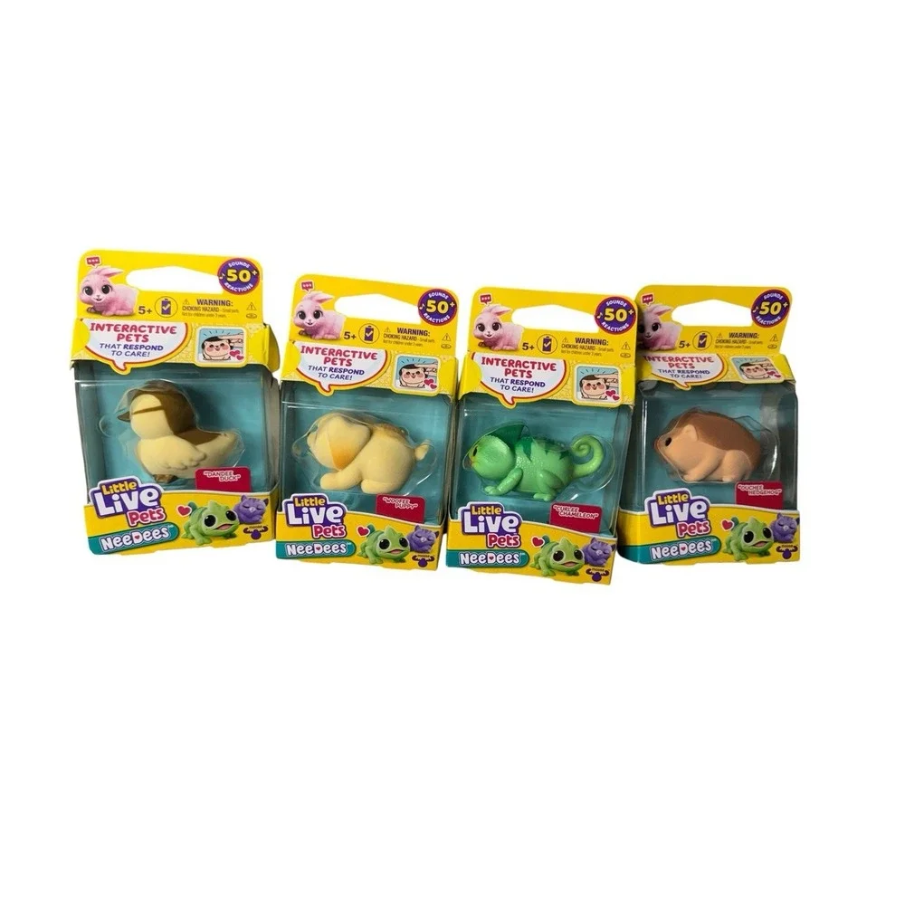 Little Live Pets NeeDees Interactive‎ Pet Dandee Rare/Chameleon Lot Of 4
